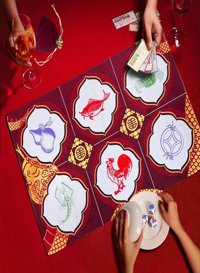 Numyawl BAU Cua Ca Cop Game - Luxurious Golden Snake Mat & Dice Games for Adult Kids, Chinese New Year Fish Shrimp Crab Dice Games Lunar New Year Game for Spring Festival, Gatherings & Celebrations - Image 4